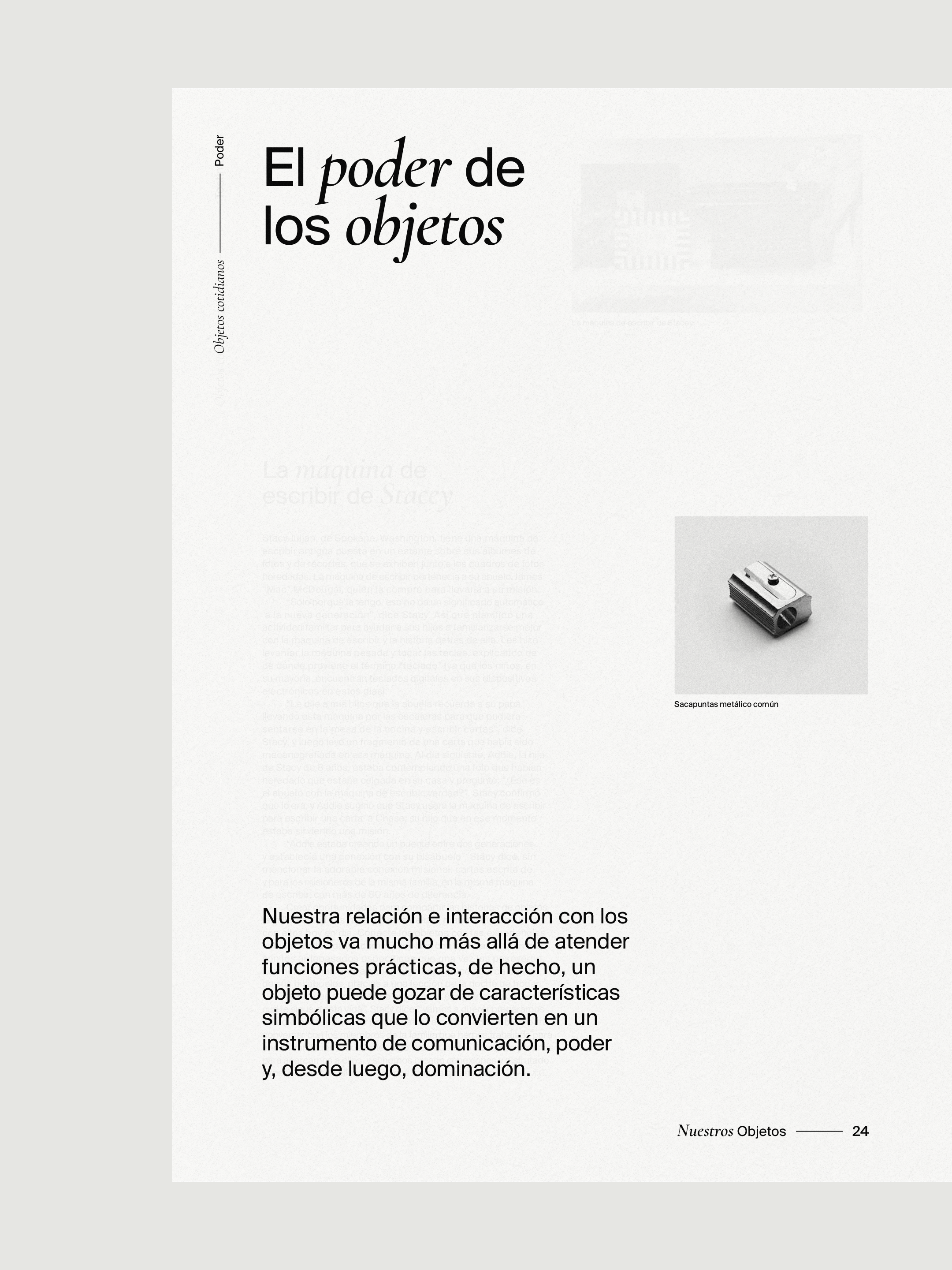 Detalle de página interior de la revista Nuestros Objetos 