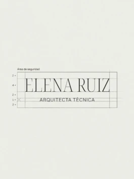 Diseño de retícula para la identidad visual de Elena Ruiz 