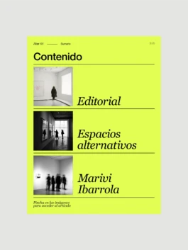 Diseño de la página de contenidos de Alter Magazine 