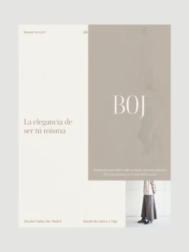 Identidad visual de Boj aplicada a medios offline 